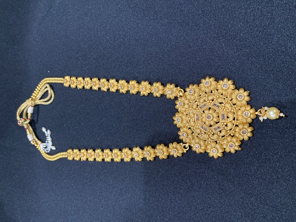 Long Polki Necklace in Gold
